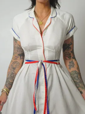 1970's Ivory Fitted Shirt Dress