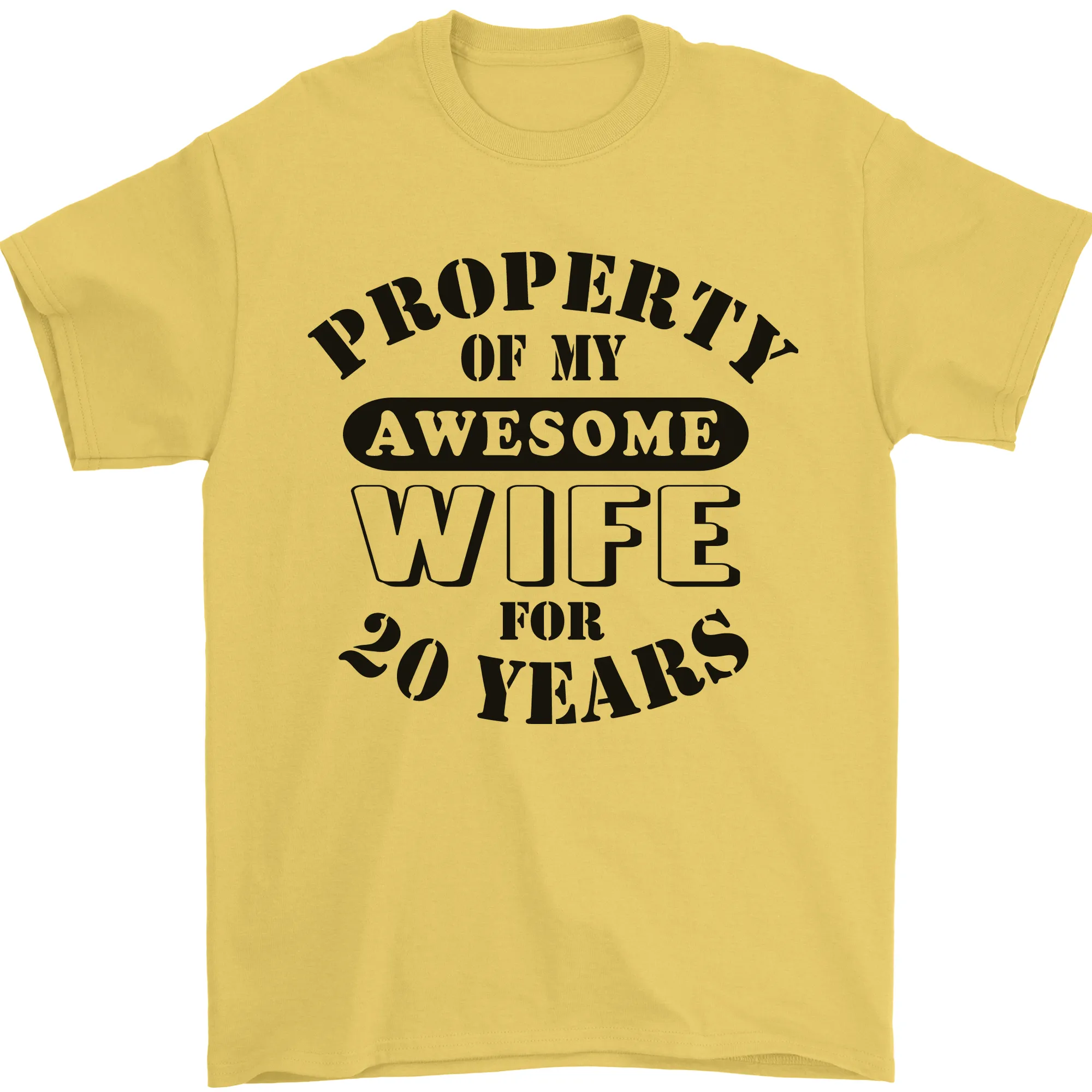 20th Wedding Anniversary 20 Year Funny Wife Mens T-Shirt 100% Cotton