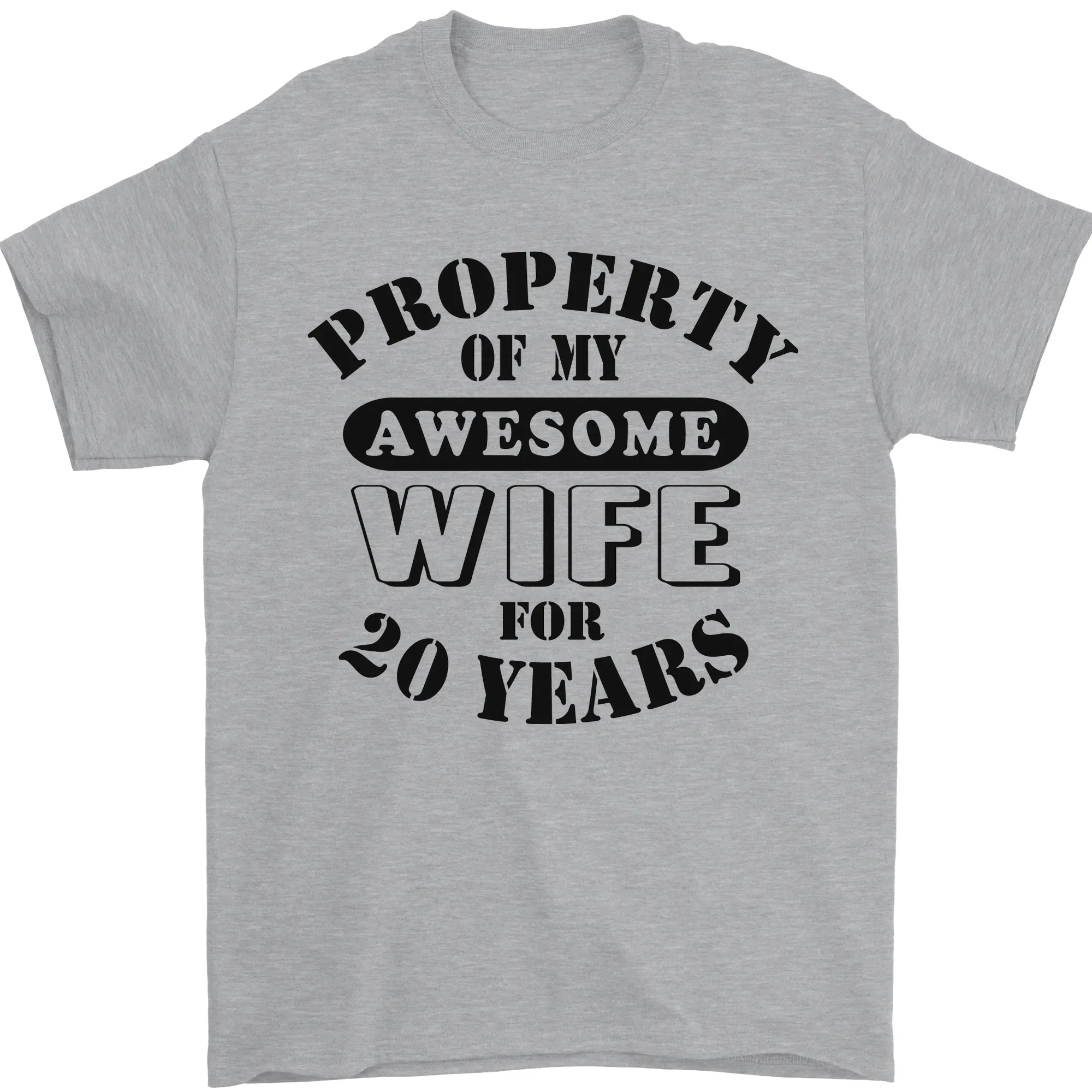 20th Wedding Anniversary 20 Year Funny Wife Mens T-Shirt 100% Cotton