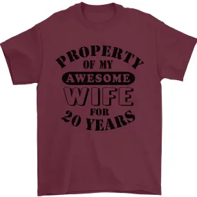 20th Wedding Anniversary 20 Year Funny Wife Mens T-Shirt 100% Cotton