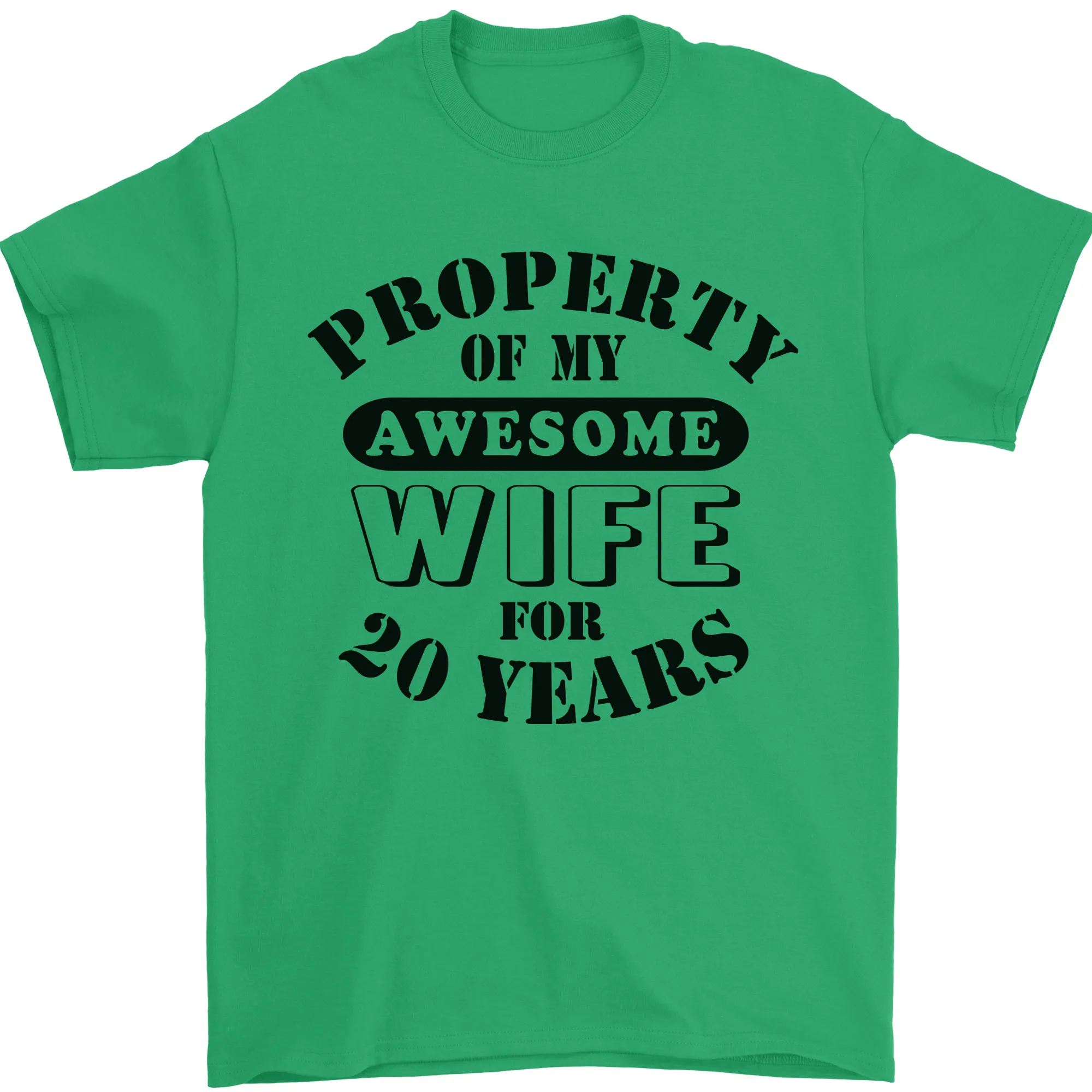 20th Wedding Anniversary 20 Year Funny Wife Mens T-Shirt 100% Cotton