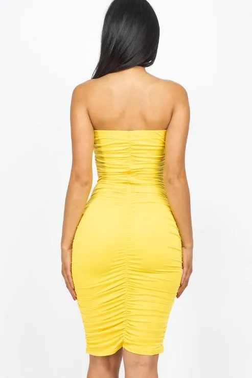 4-Way Ruched Tube Midi Dress (CAPELLA)