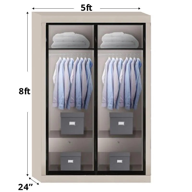 5ftx8ft Sliding Door Wardrobe D6(CG)