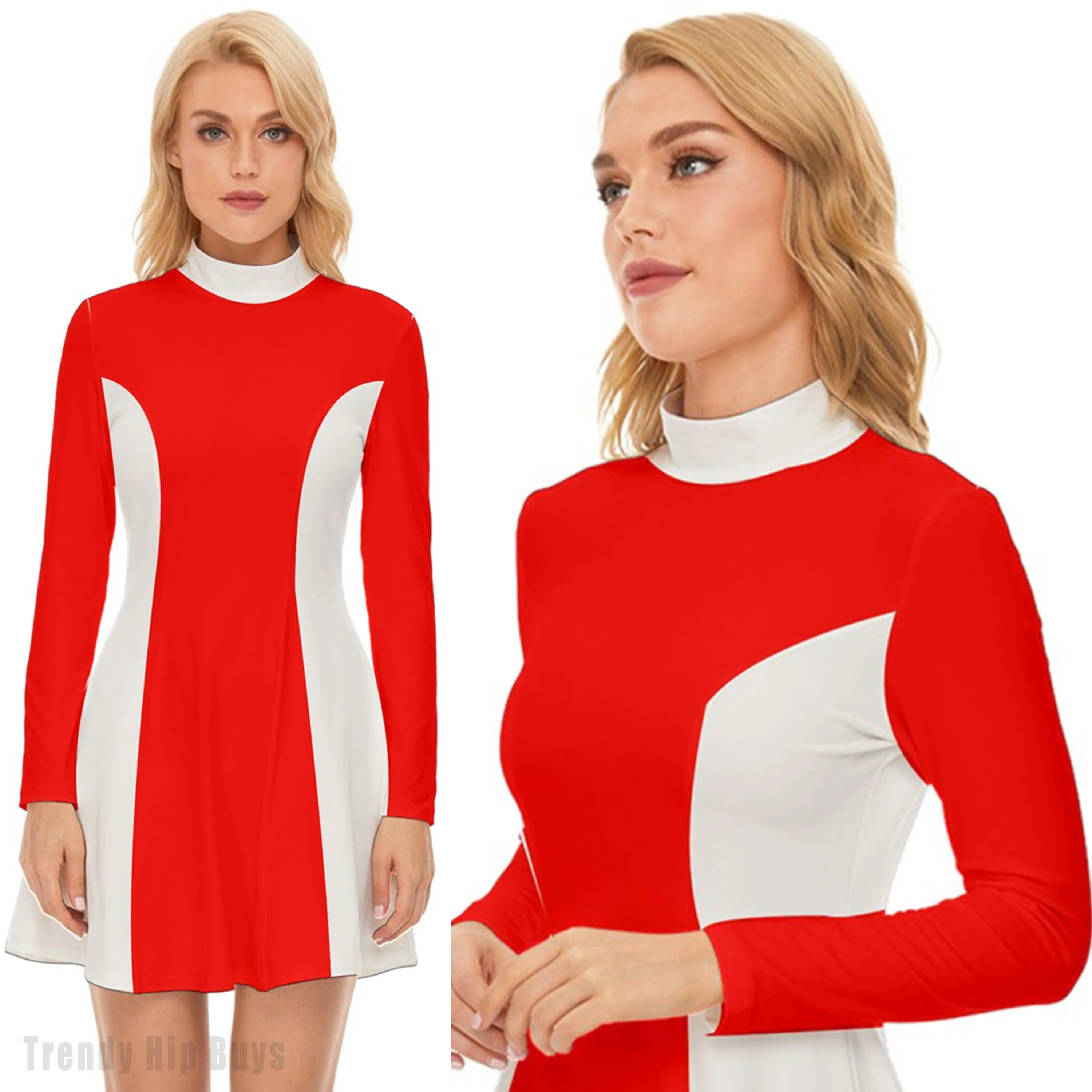 60s Dress Style, Mod Dress, Red Mod Dress, Color block Dress, Red GOGO Dress, Red White mini Dress, Red 60s style dress, 60s mini dress