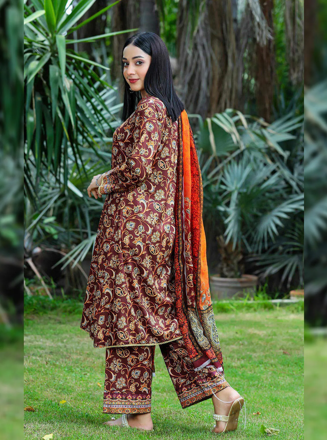 Aangan By Qalamkar Embroidered Linen Unstitched 3 Piece Suit - 04