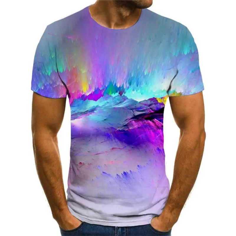 abstract shirt  Casual personality  men's Casual art costume fun geometric colorful art