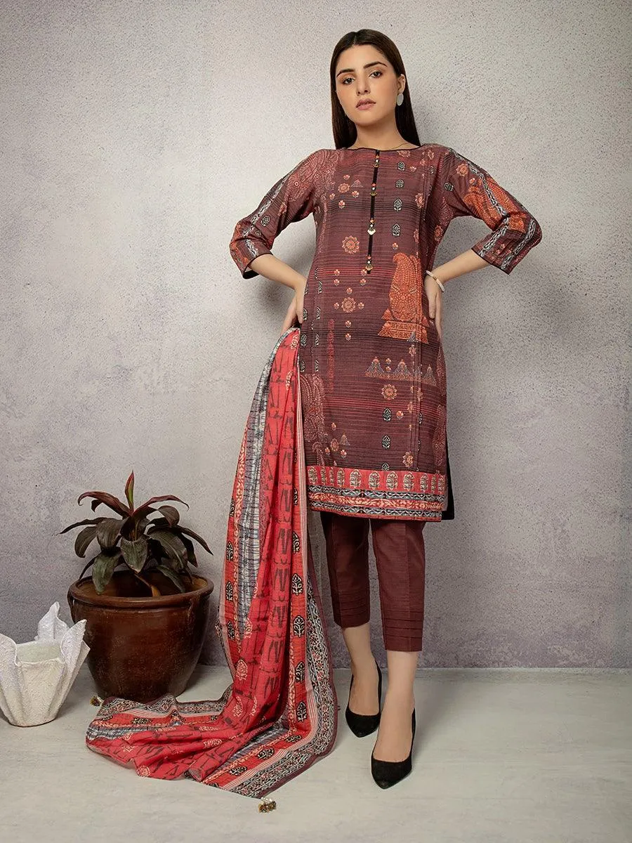 ACE Galleria Digital Printed Unstitched 3 Piece Khaddar Suit ACE 12127