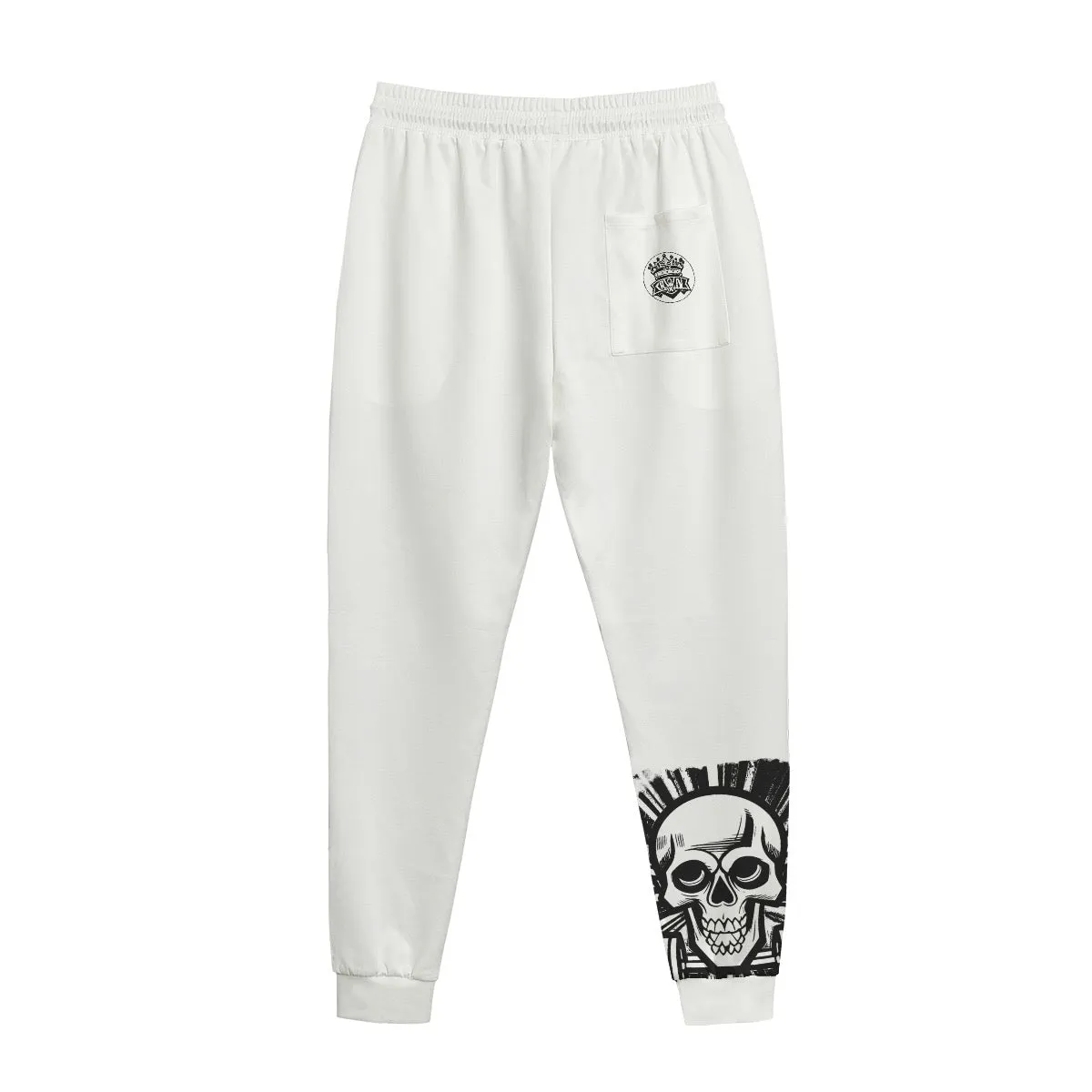 All-Over Print Men's Sweatpants | Interlock white weightlifting theme