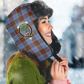 Anderson Modern Tartan Winter Trapper Hat with Family Crest