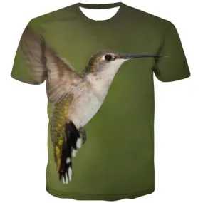 Animal T-shirt Men Hummingbird Tshirt Printed Lovely T-shirts 3d Funny Tshirts Novelty Street Tshirts Cool Short Sleeve summer