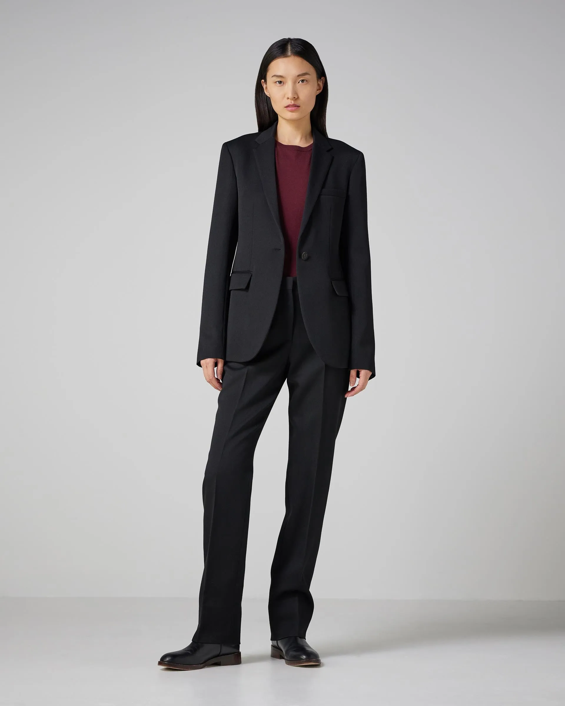 Astrid Jacket in Wool Twill, Black