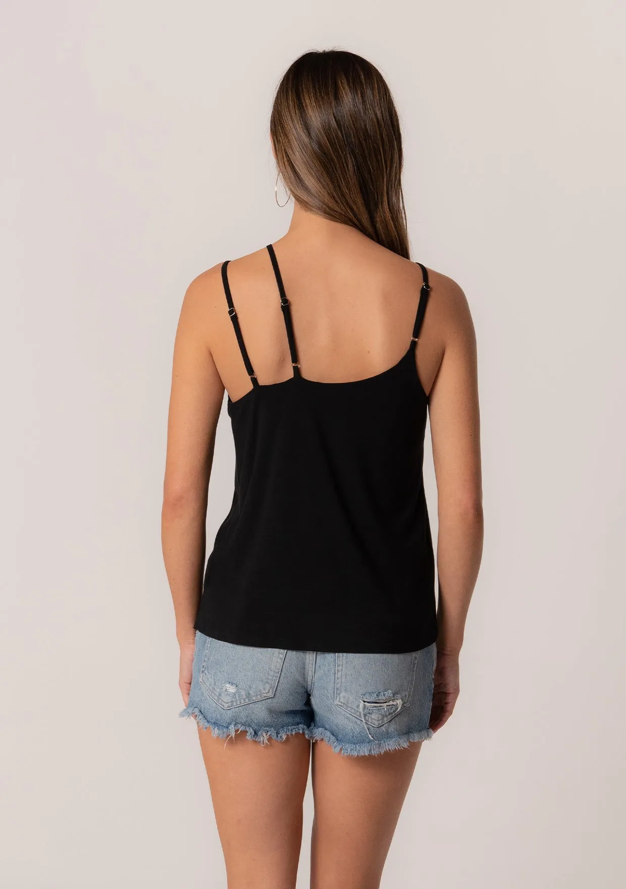 Asymmetrical Spaghetti Strap Tank Top