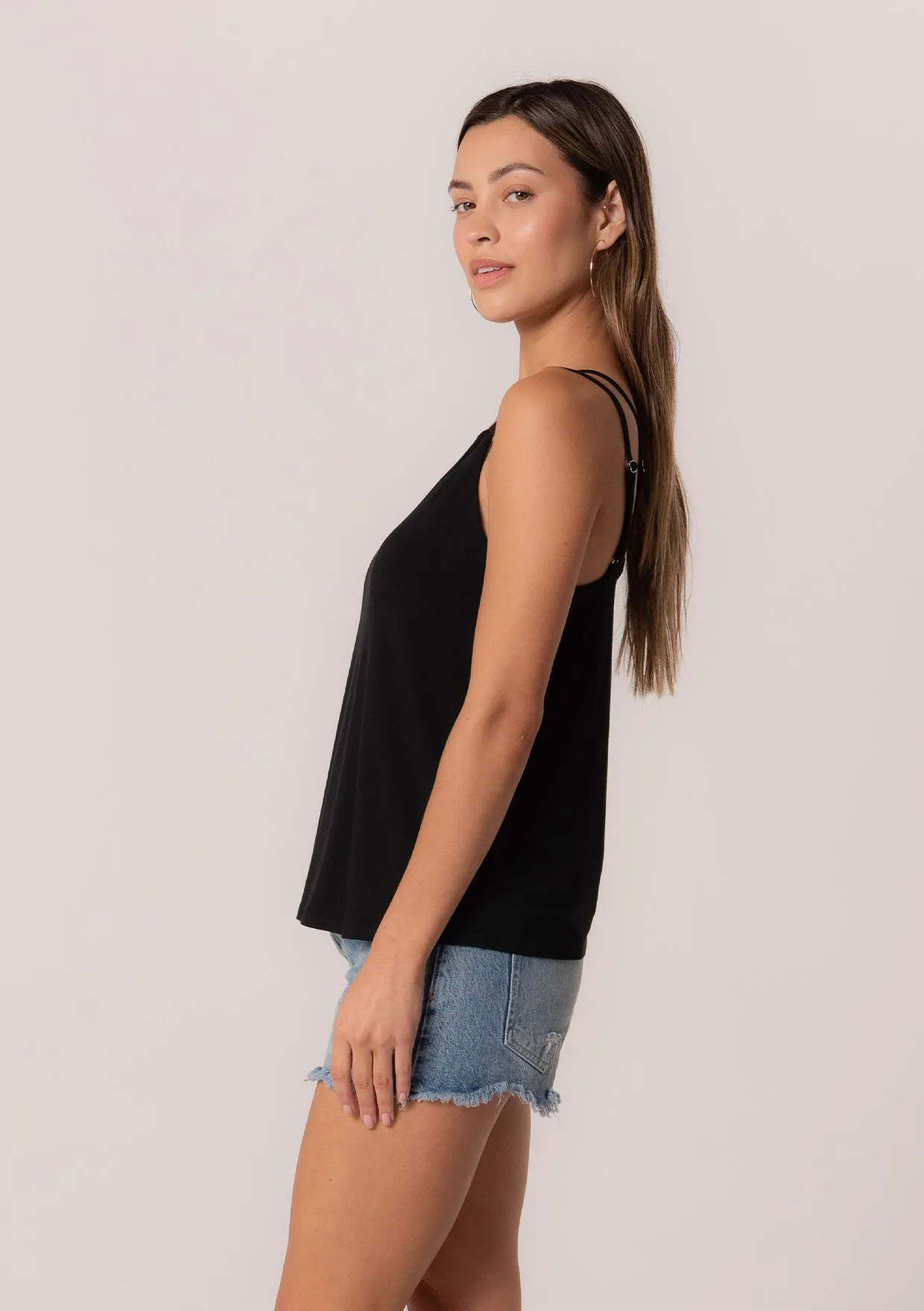 Asymmetrical Spaghetti Strap Tank Top