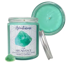 Aventurine Crystal Candle