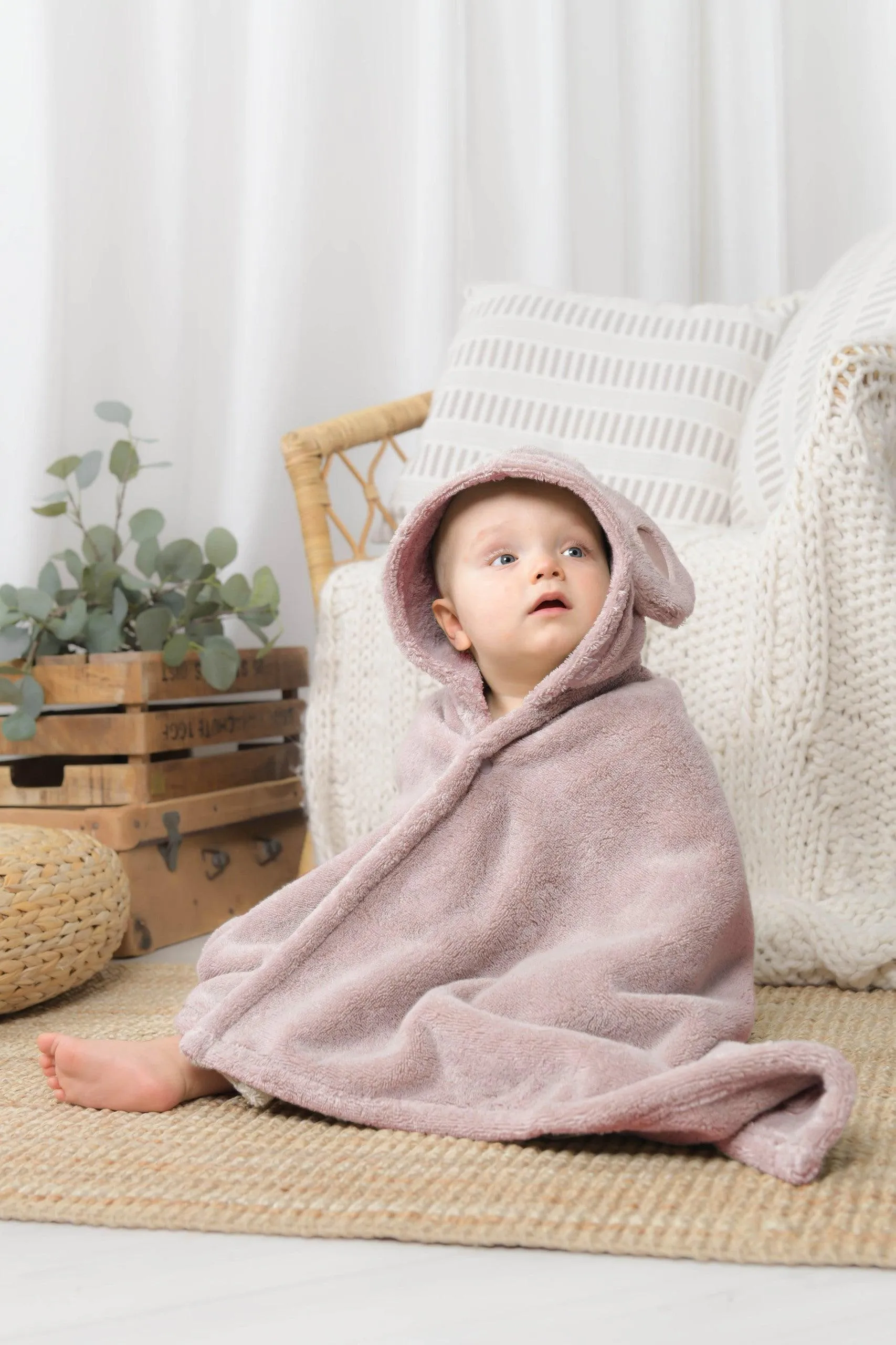 Baby&Cape Towel 0-5 yrs. Dusty Rose