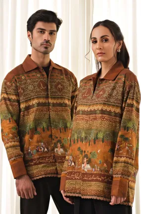 Bagh-e-Mughal Overshirt - Brown & Green