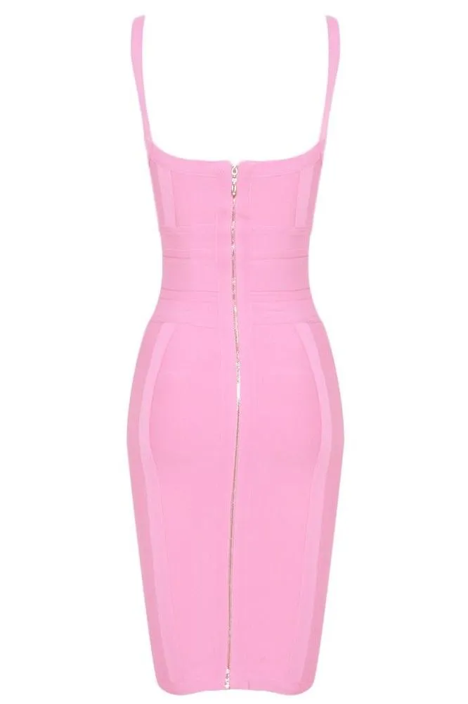 Bek Bandage Dress - Blush Pink