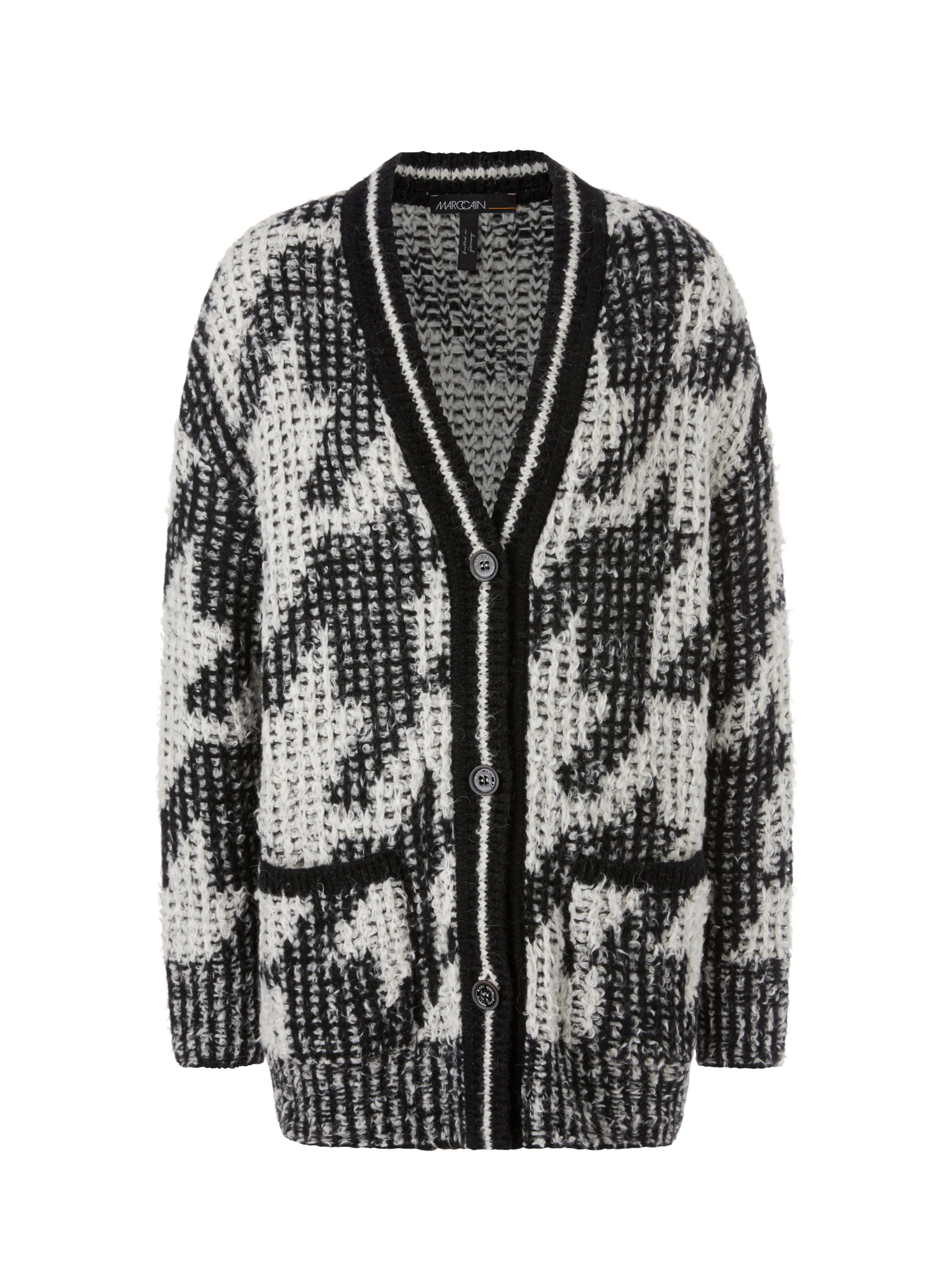 Black and White Chickcheck Knit Cardigan