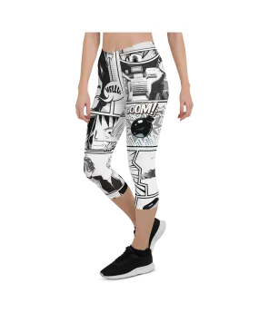 Black and White Comic Capris