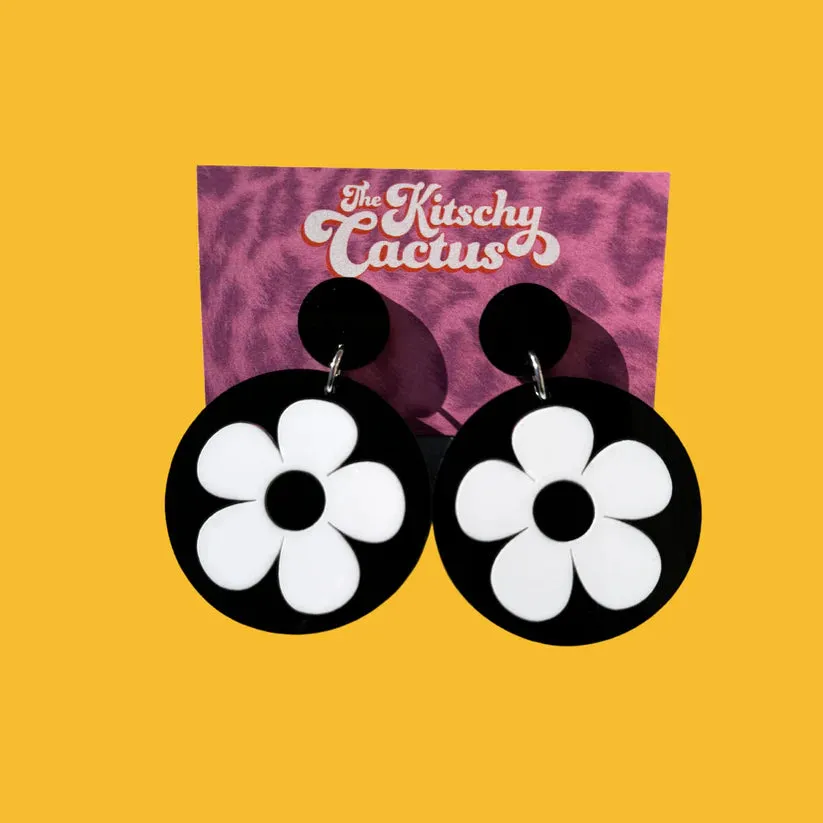 Black and White Retro Inspired Earrings