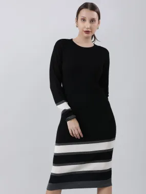 Black Bodycon Slim Fit Midi Dress