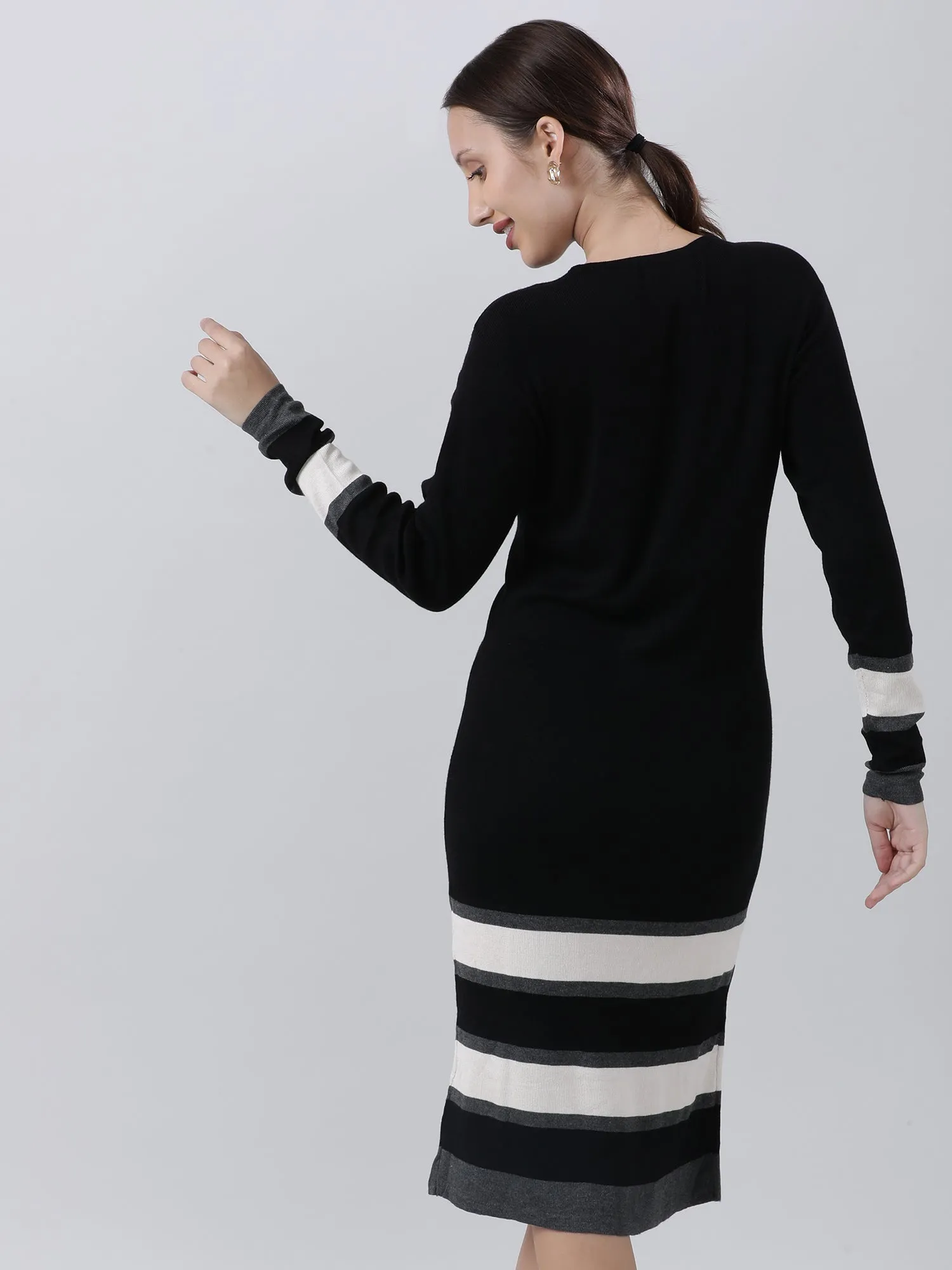 Black Bodycon Slim Fit Midi Dress