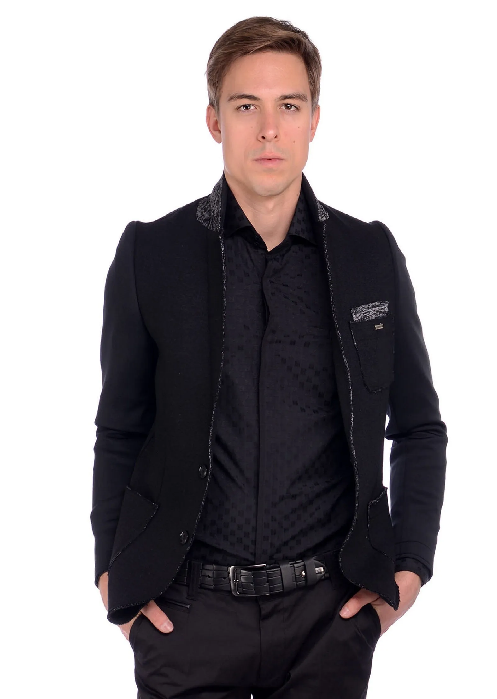 Black Scuba Knit Casual Blazer