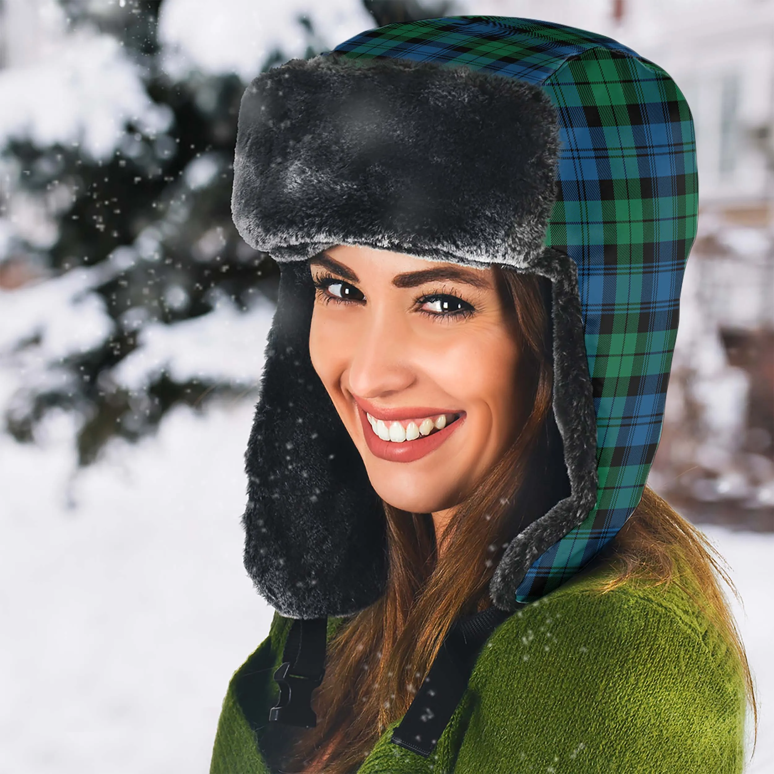 Black Watch Ancient Tartan Winter Trapper Hat