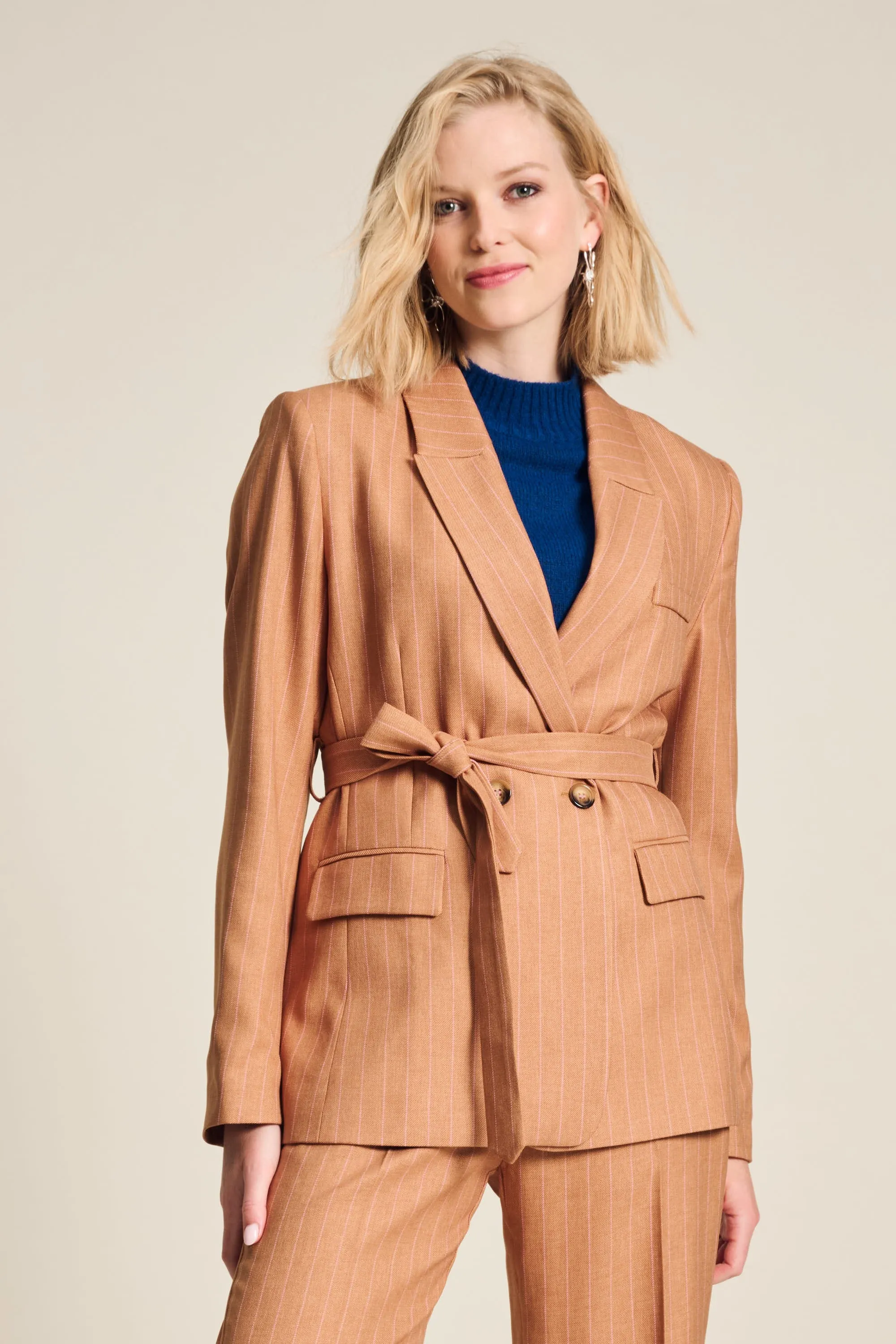 BLAZER - Striped Sugar Brown