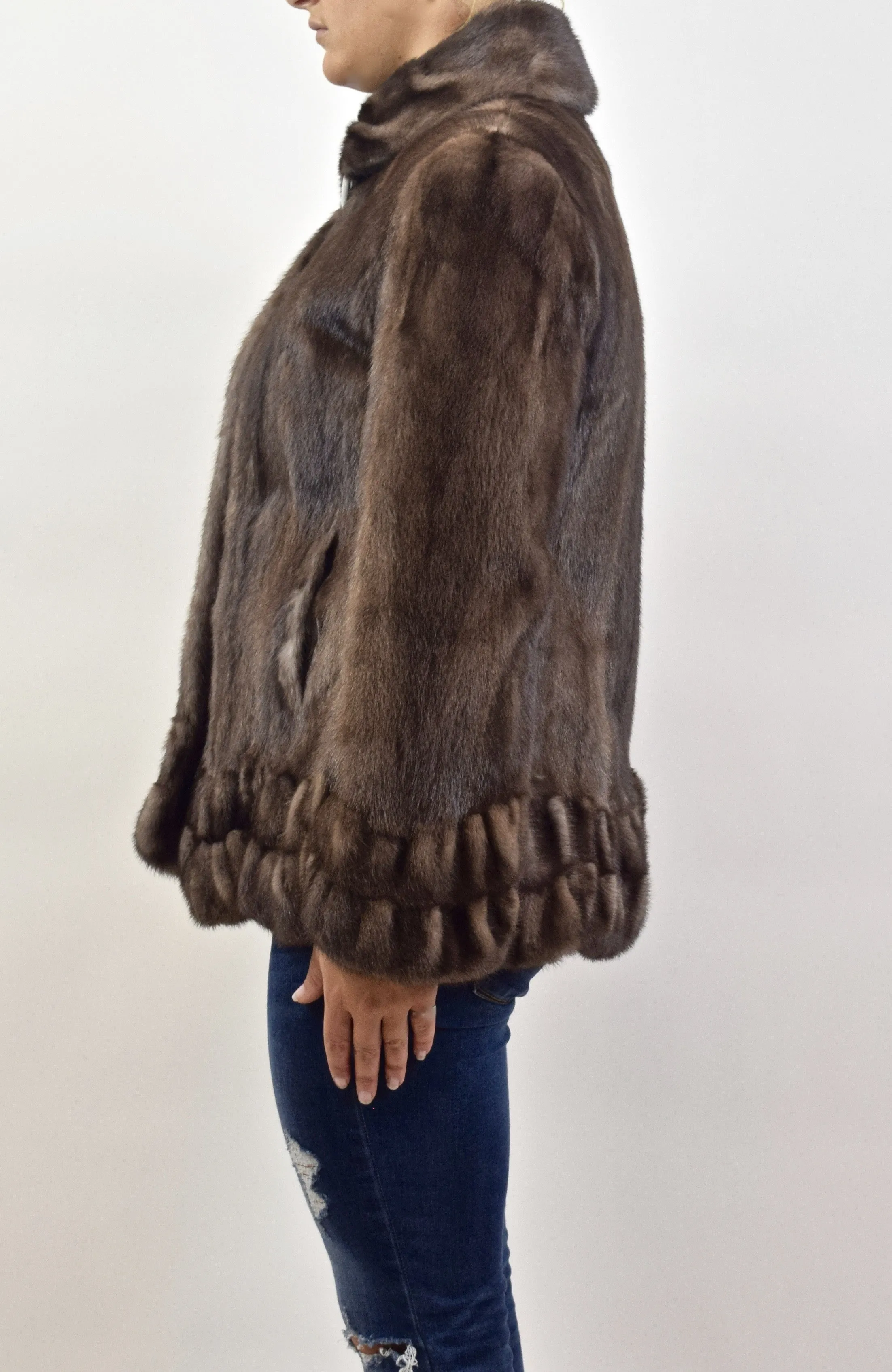 Blue Iris Mink Fur Coat