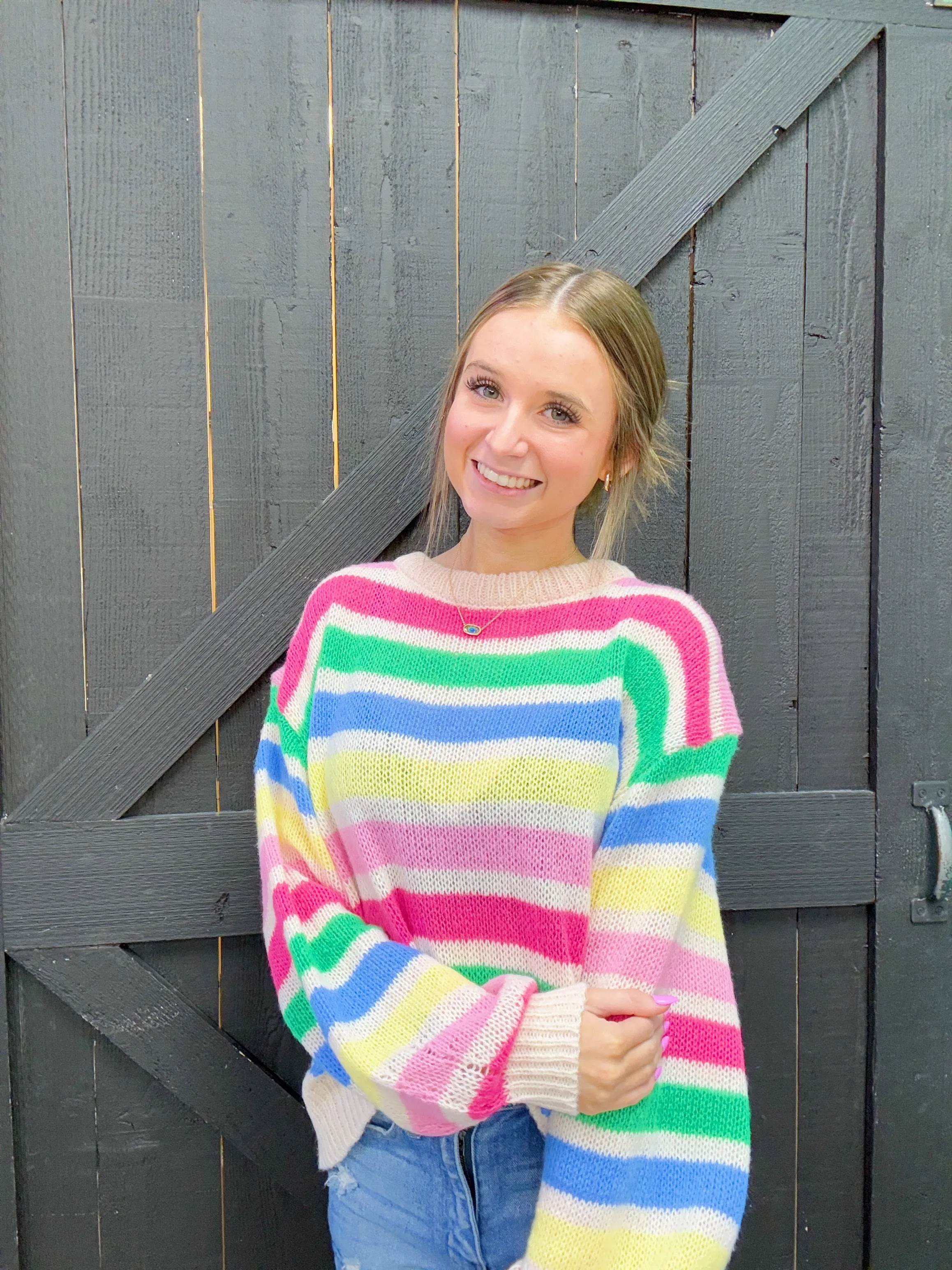 Brighten The Day Striped Sweater