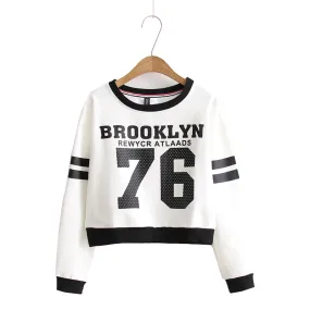 Brooklyn 76 Crop Top Long Sleeve Sweatshirt