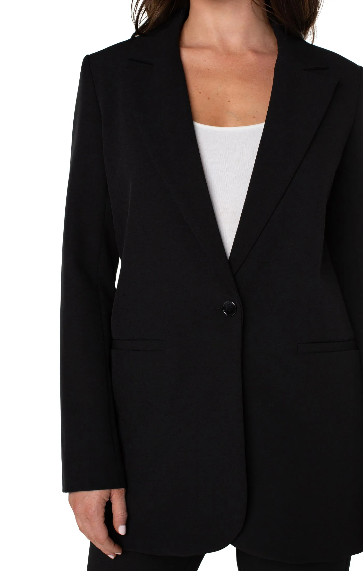 Button Front Boyfriend Blazer