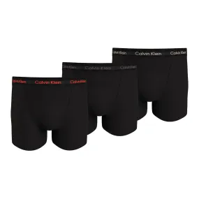 Calvin Klein Cotton Stretch 3-Pack Trunks All Black Pink/White/Grey Logo