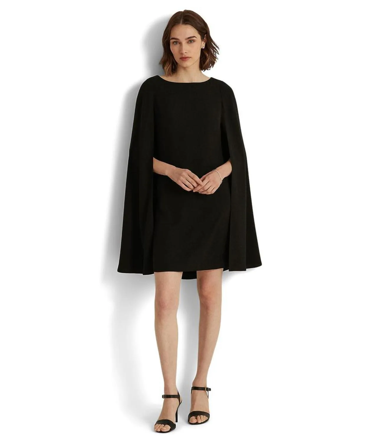 Cape Georgette Cocktail Dress