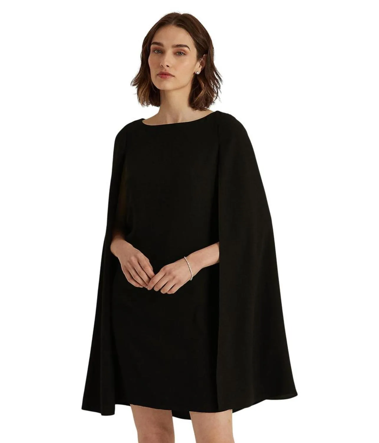 Cape Georgette Cocktail Dress