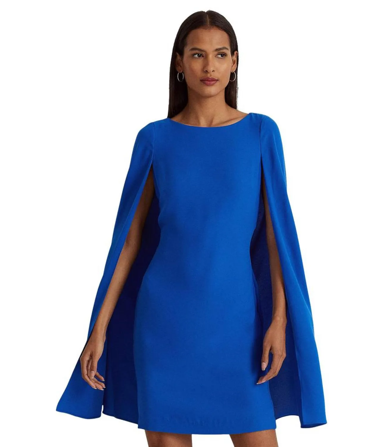 Cape Georgette Cocktail Dress