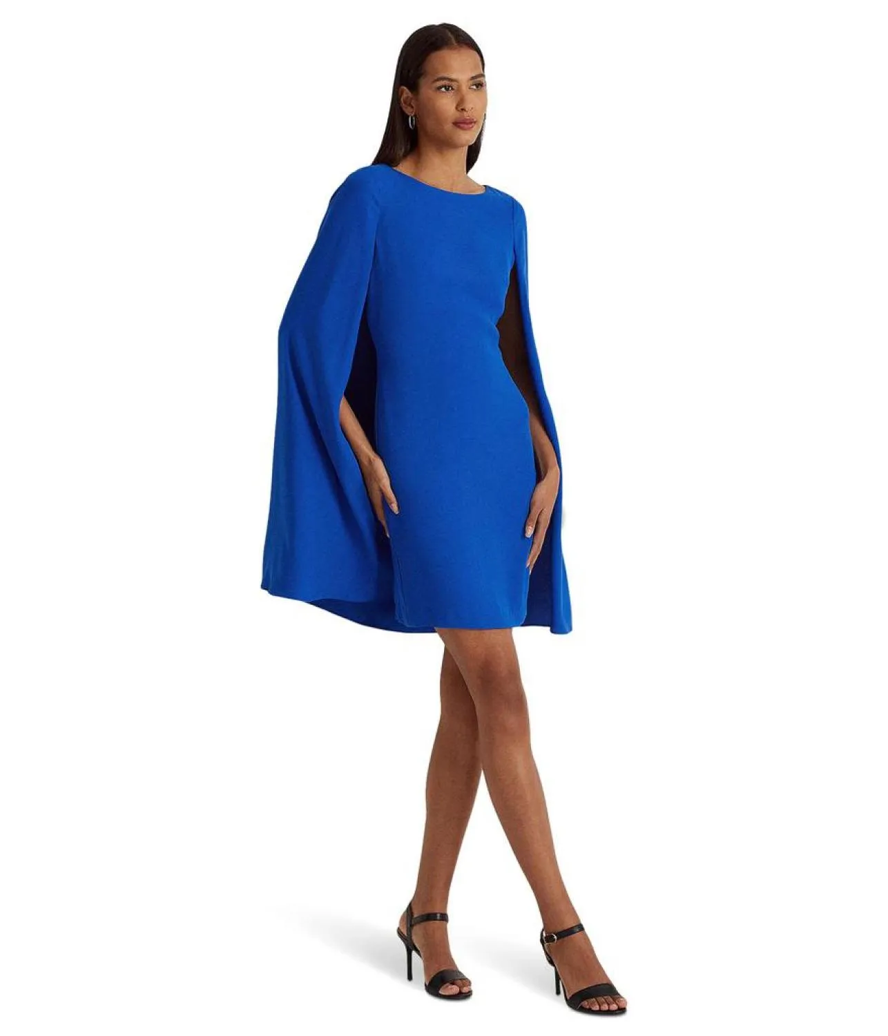 Cape Georgette Cocktail Dress