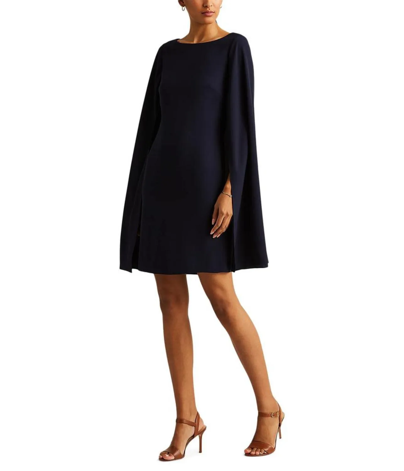 Cape Georgette Cocktail Dress