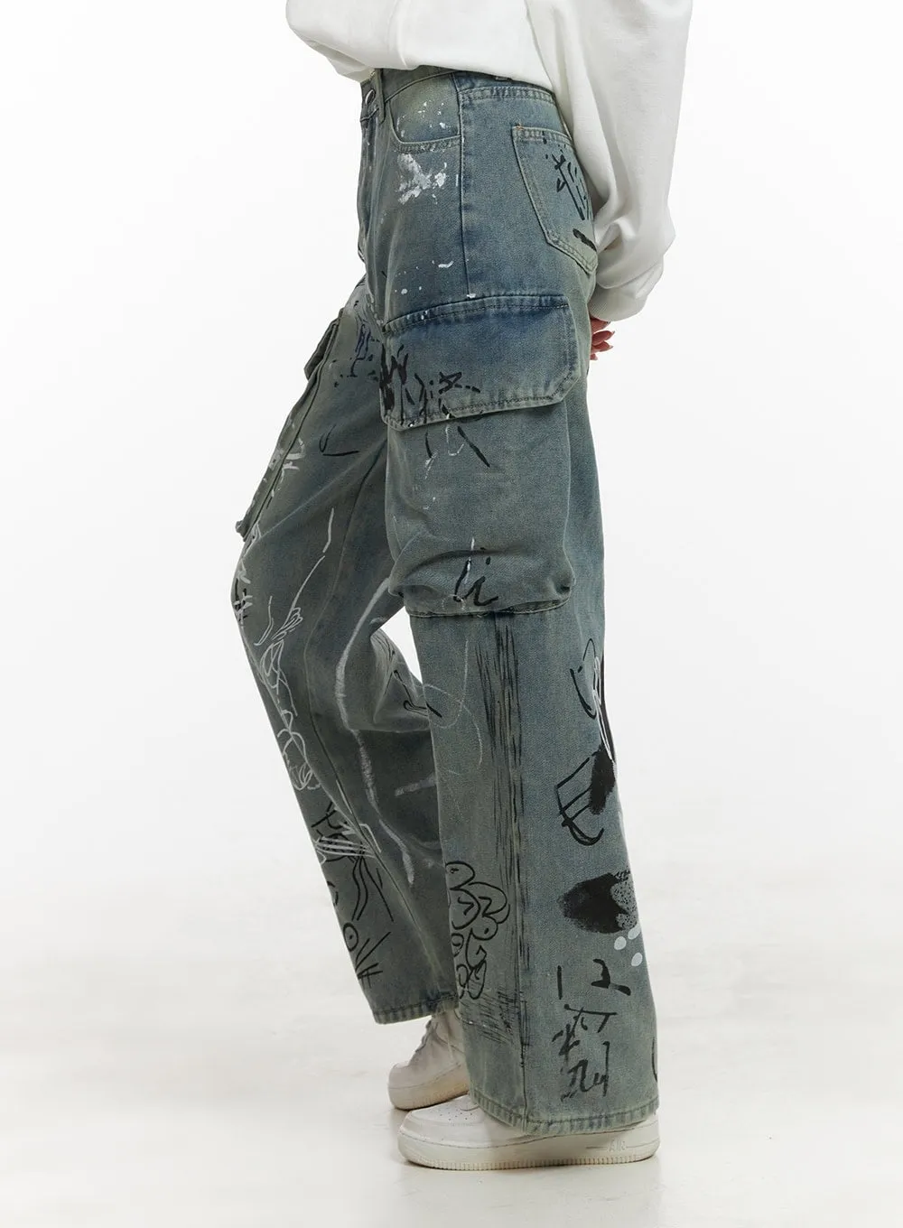 Cargo Painted Jeans CA430