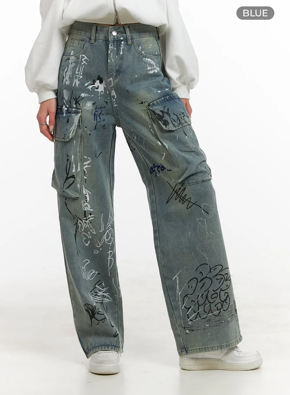 Cargo Painted Jeans CA430