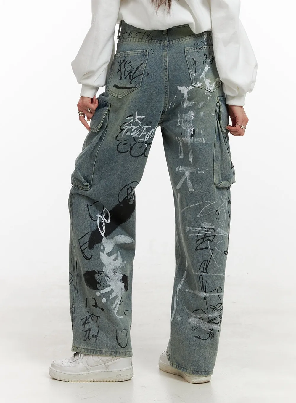 Cargo Painted Jeans CA430