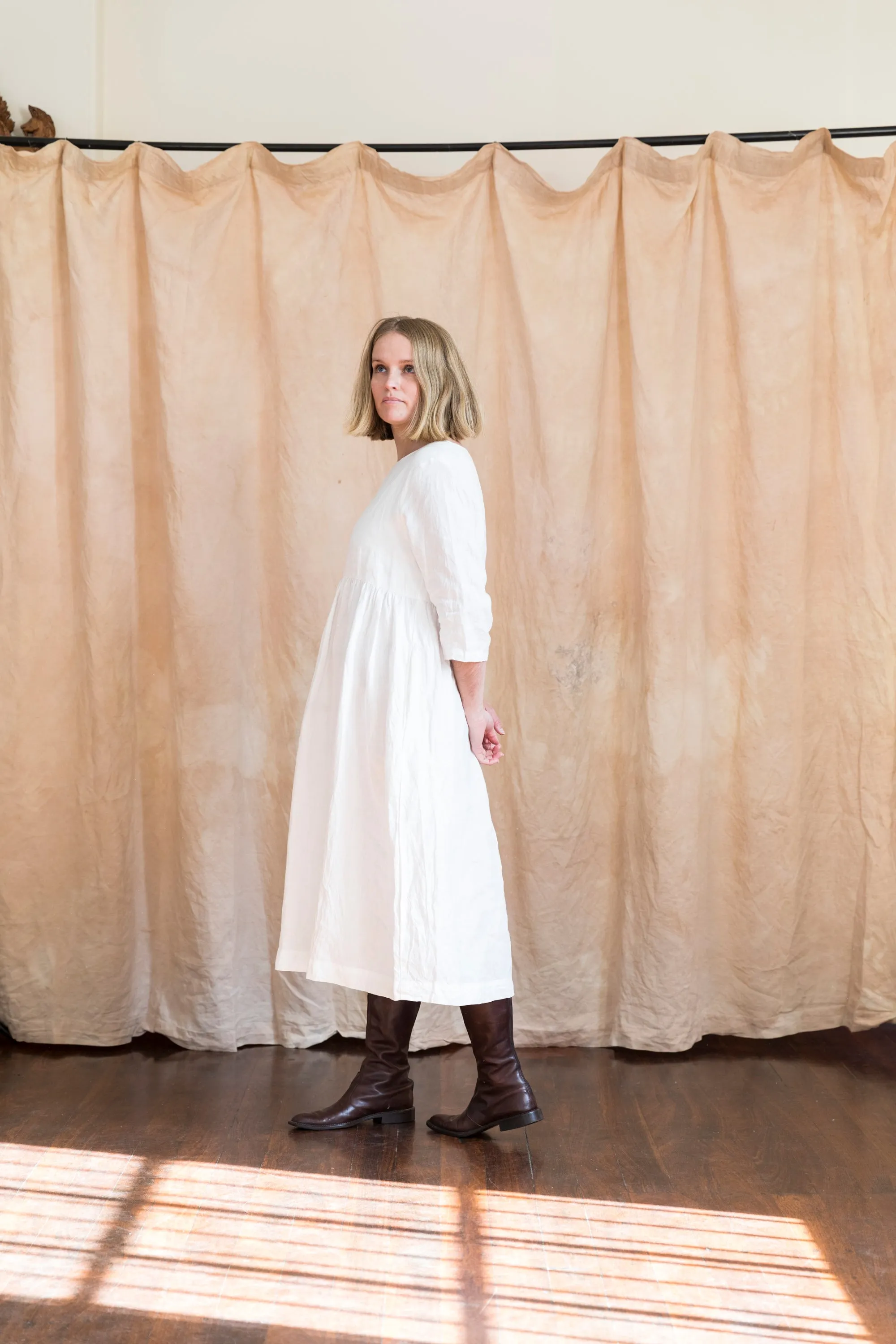 Celeste Gathered Linen Dress - 3 Colours