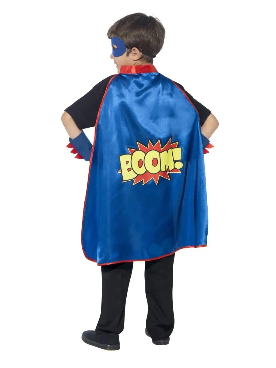 Children's Superhero Costume Kit - Mask, Cape & Cuffs - Unisex