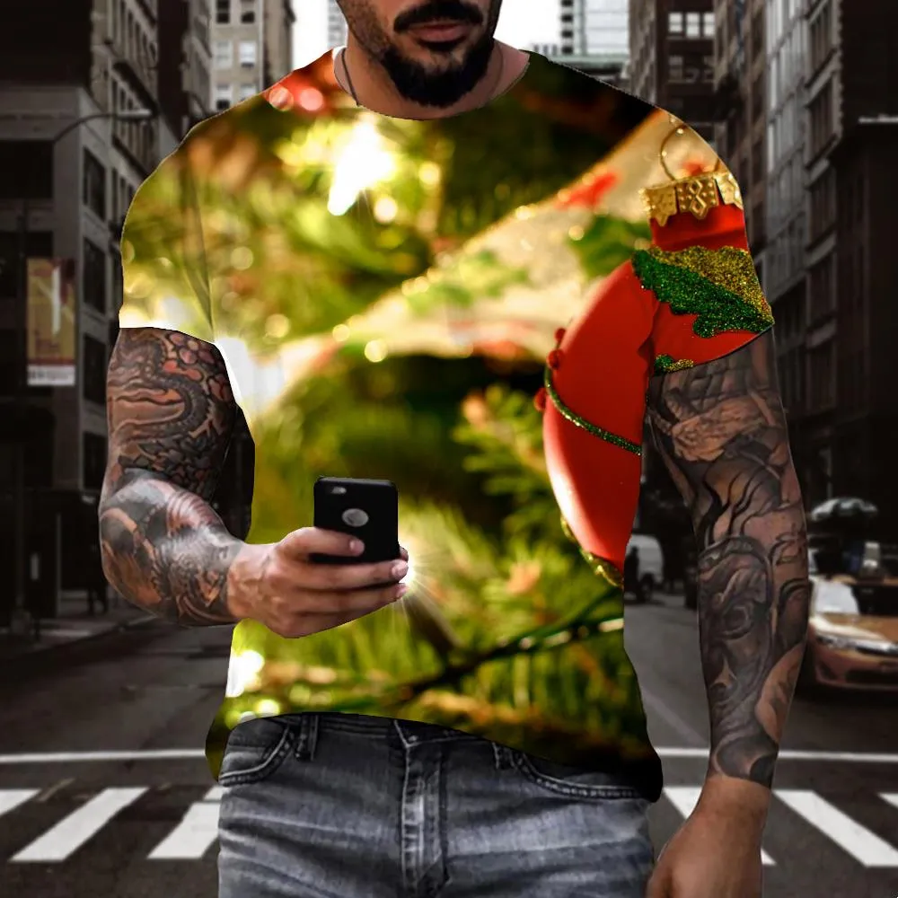 Christmas tree lights shirts festival clothing Cool art costume men Christmas