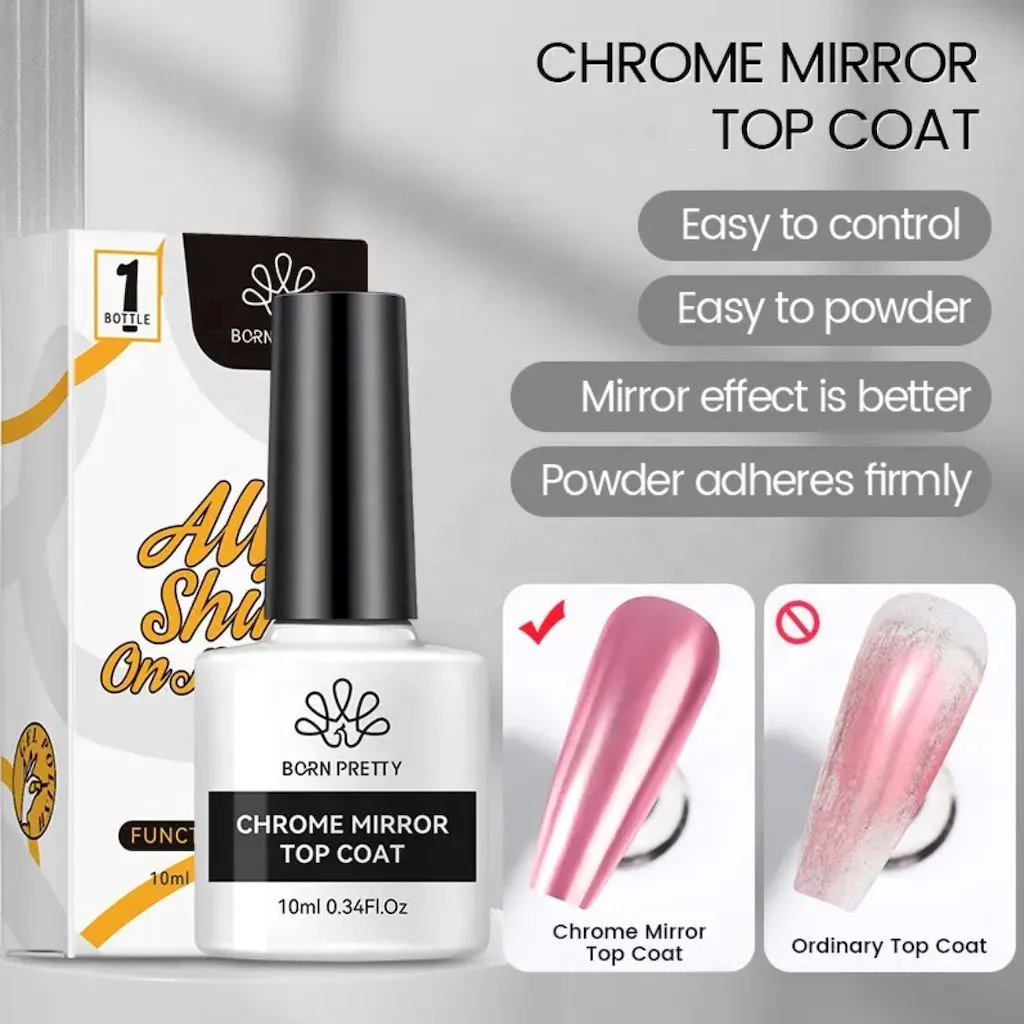 Chrome Mirror Top Coat Born Pretty 10ml