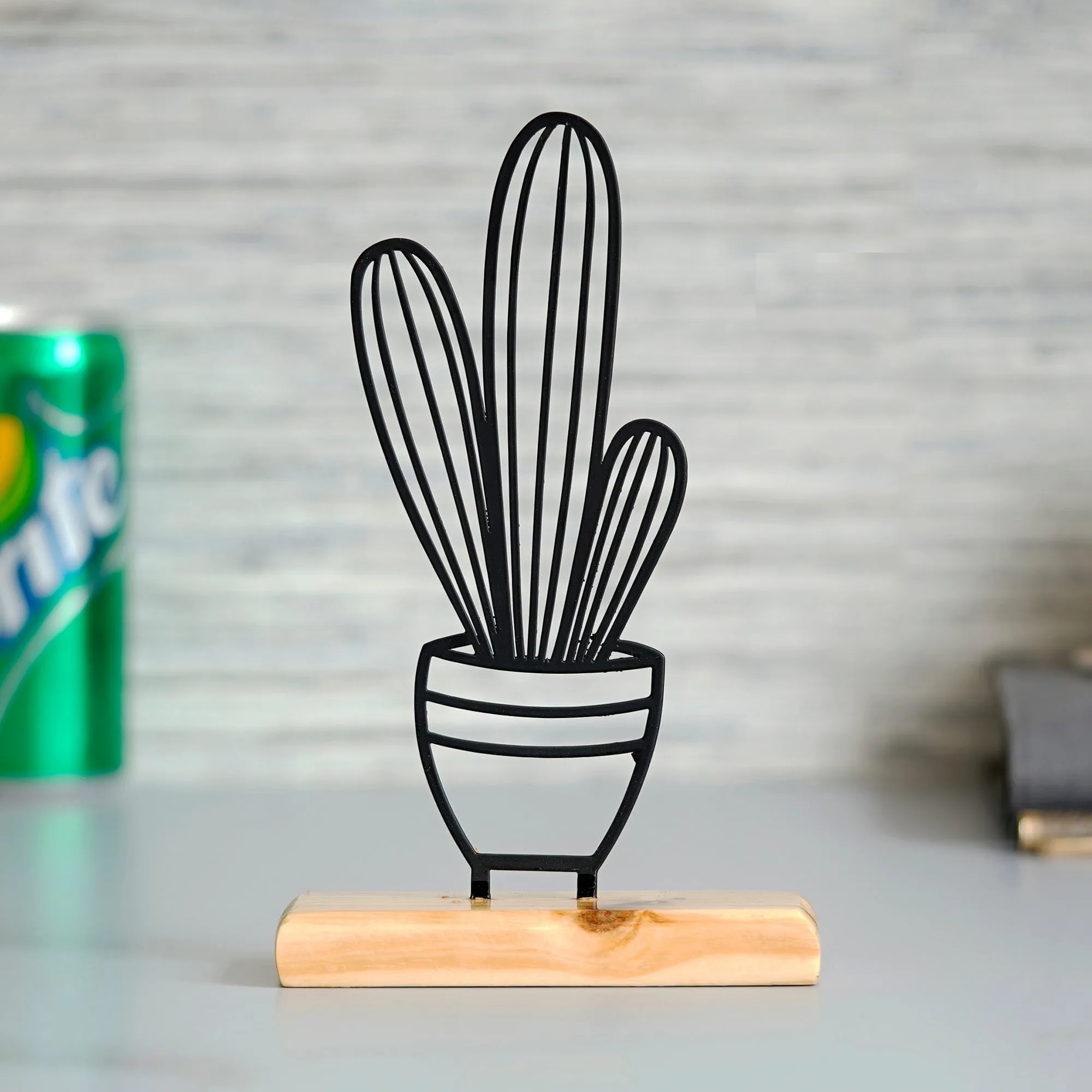 Cute Cactus Metal Sculpture