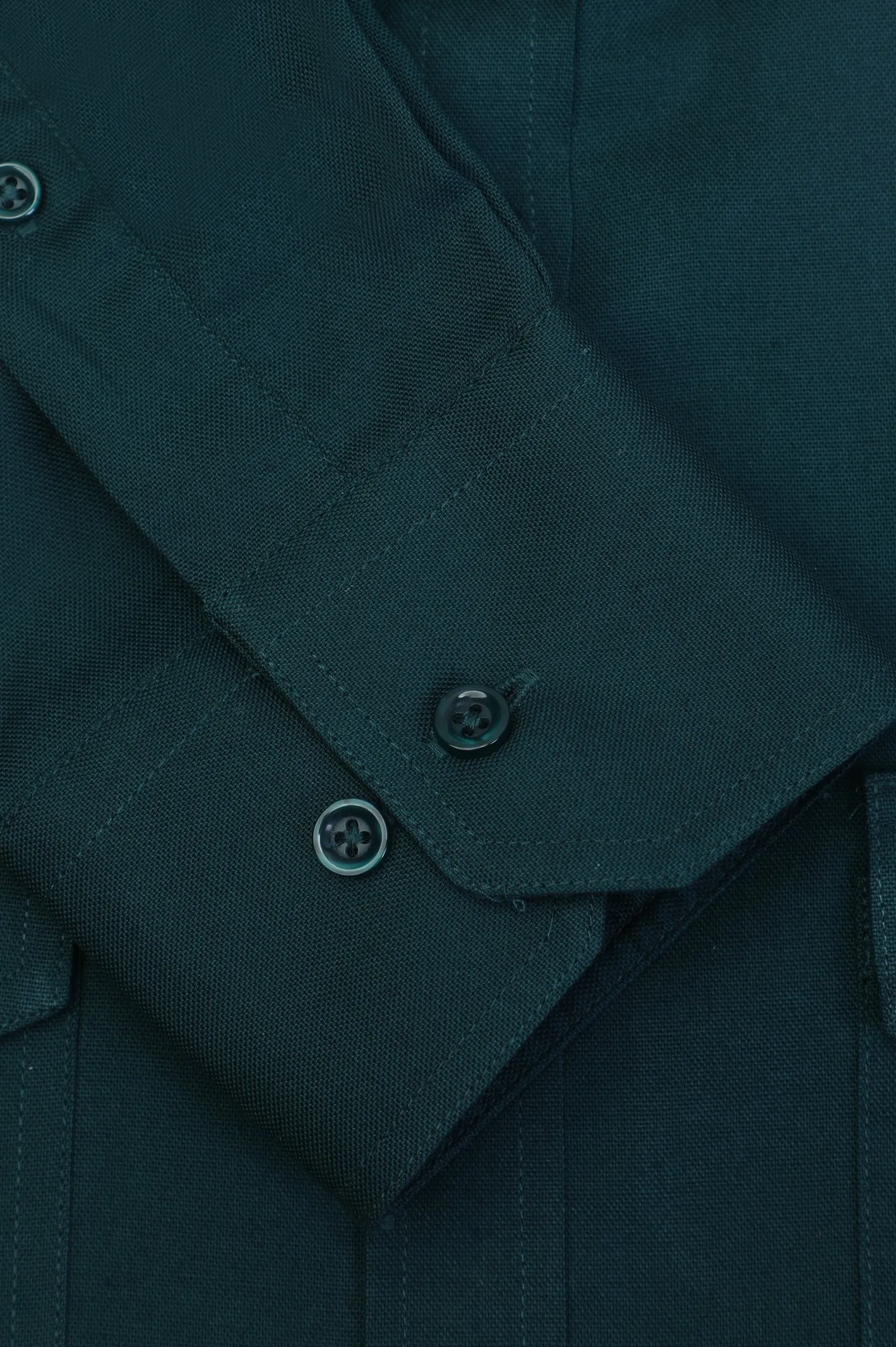 Dark Green Pinpoint Textured Casual Shirt