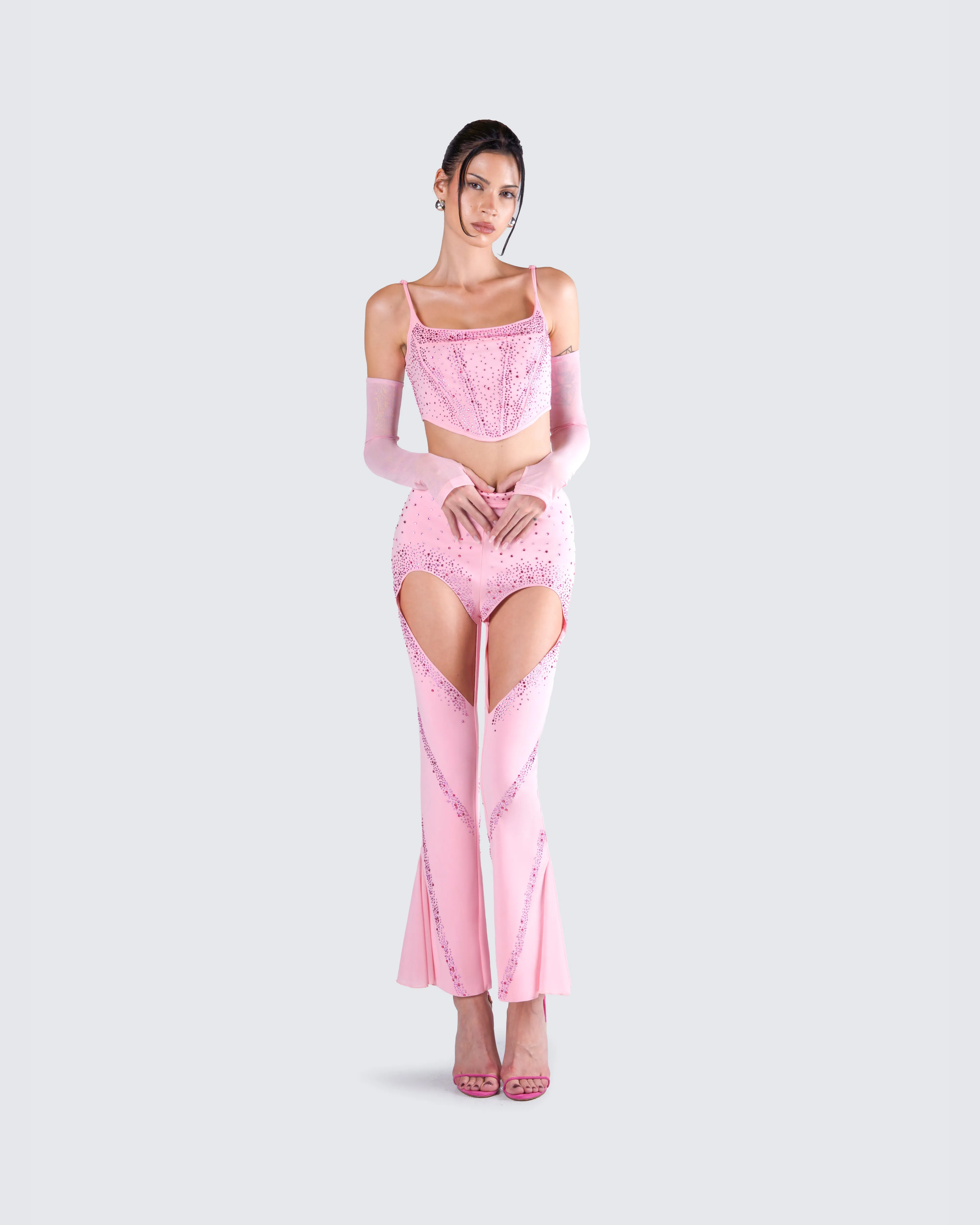 Delisa Pink Rhinestone Pant