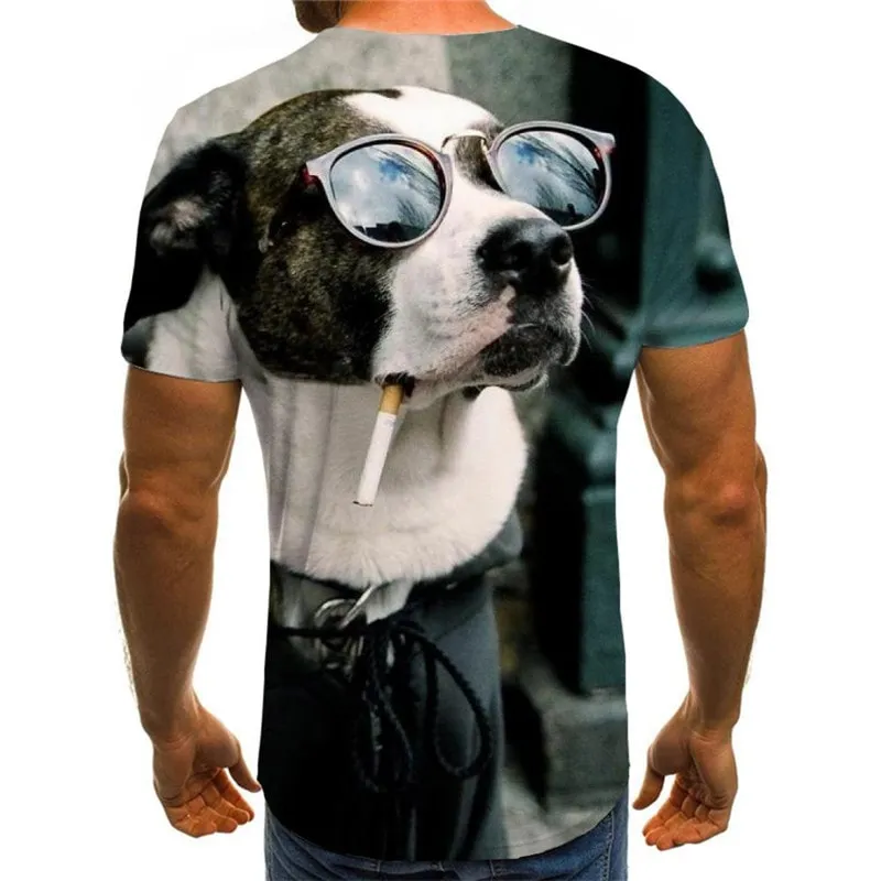 dog t shirts 3D tshirt Puppy Cute animal art costume big Smart dogs Casual men's